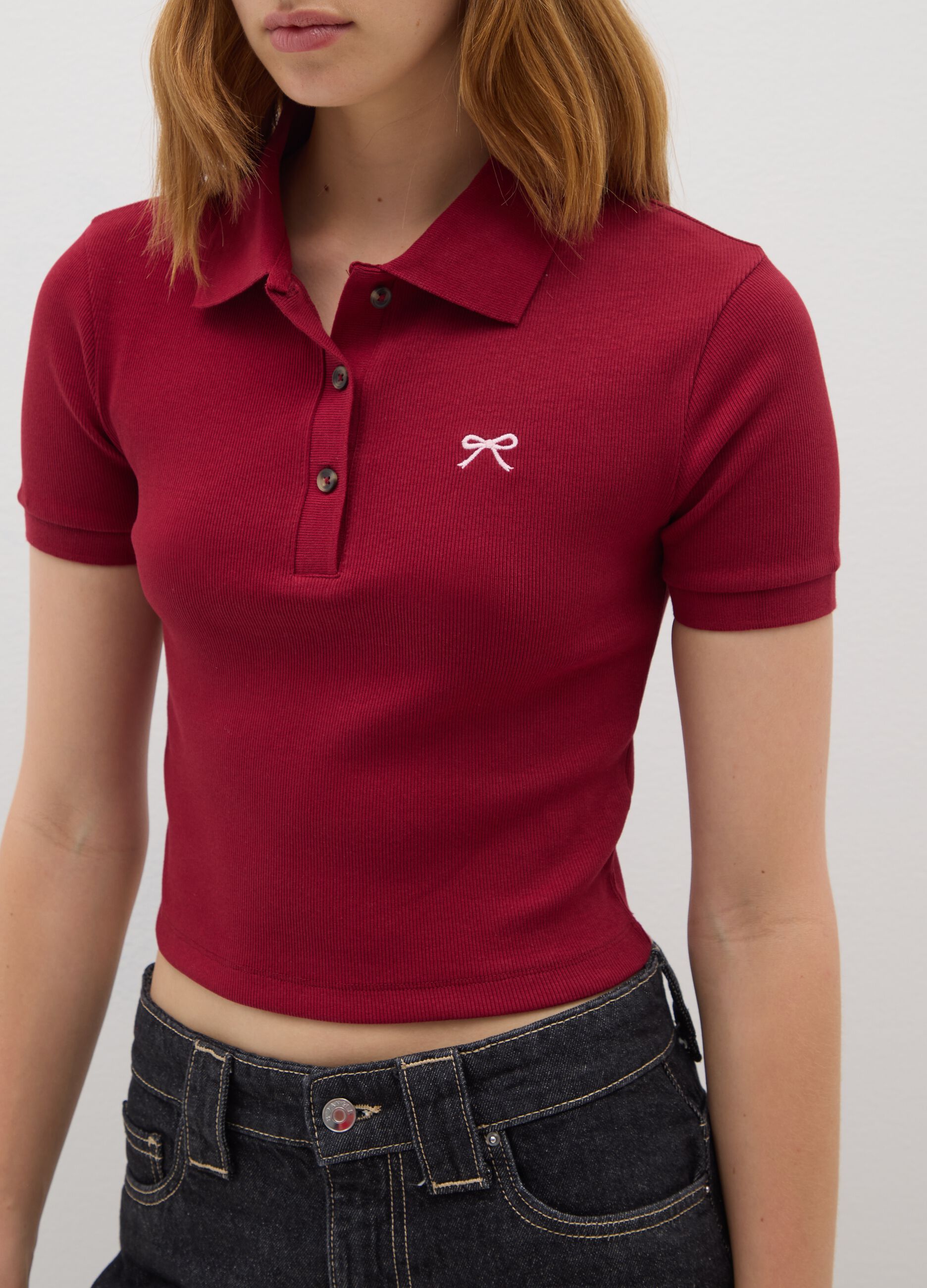 Red Stretch Cotton Polo Regular Fit