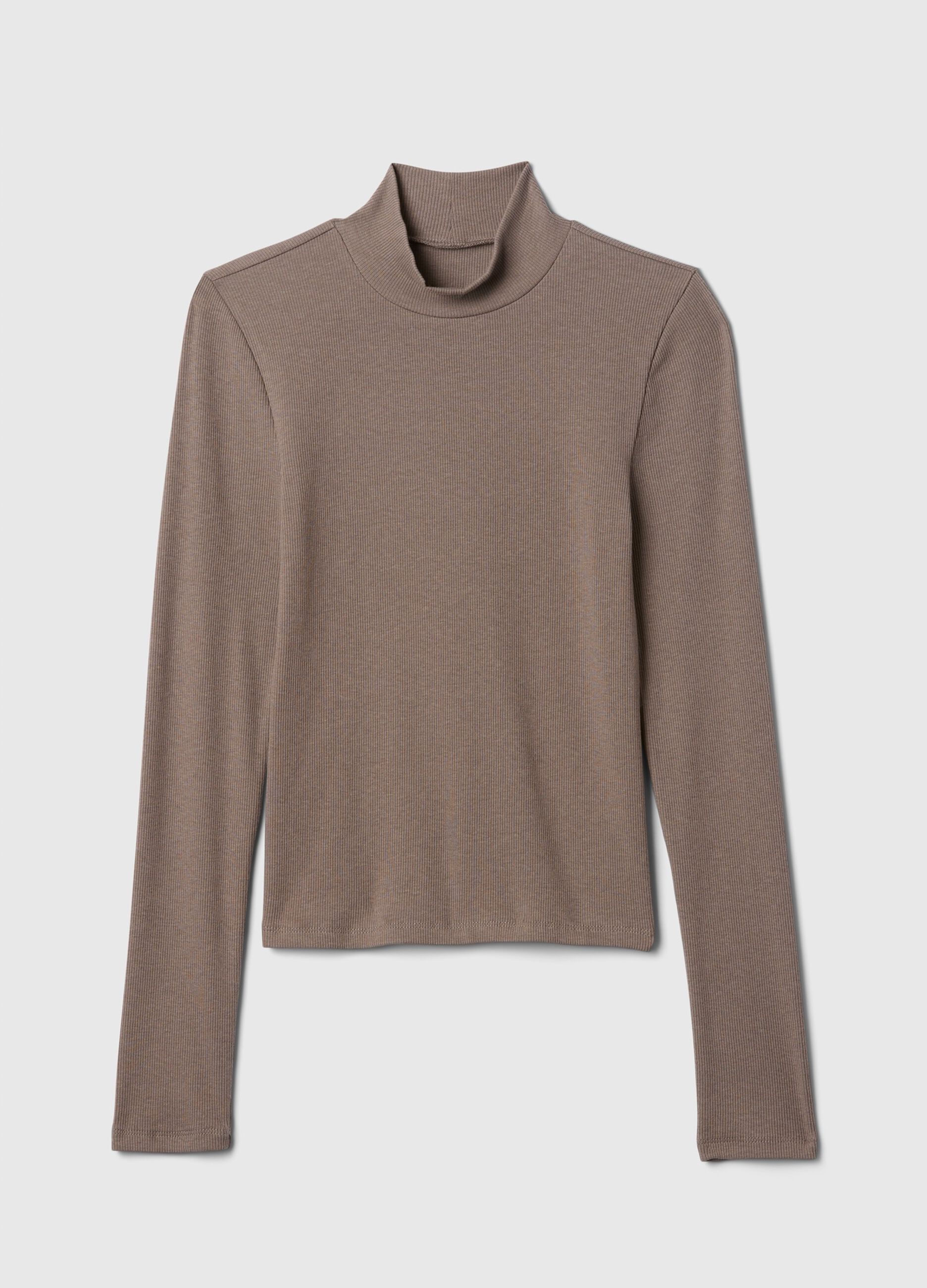 Ribbed T-shirt in stretch modal and cotton