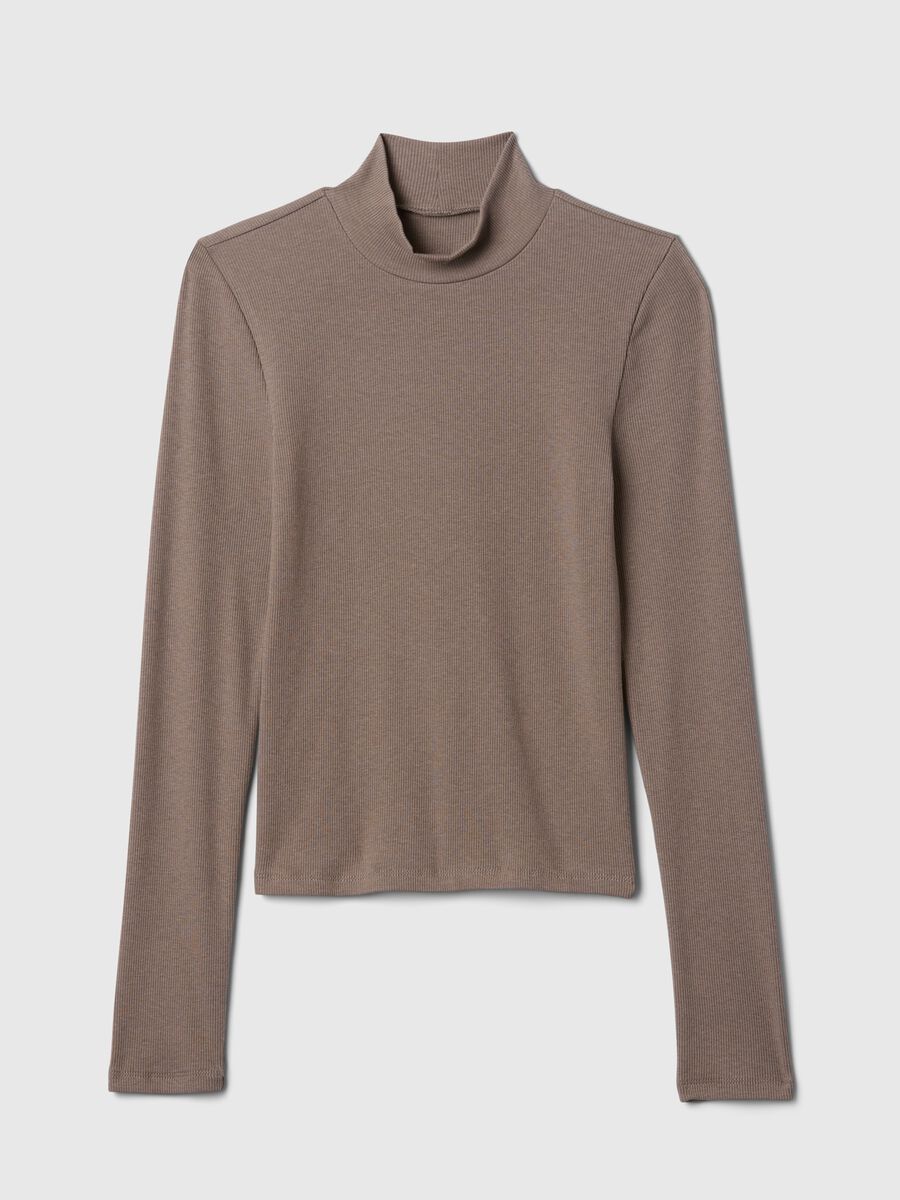 Ribbed T-shirt in stretch modal and cotton_3