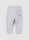 Grey regular fit pure cotton joggers for kids_1