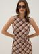 Abito midi marrone in pura viscosa a quadri regular fit_2