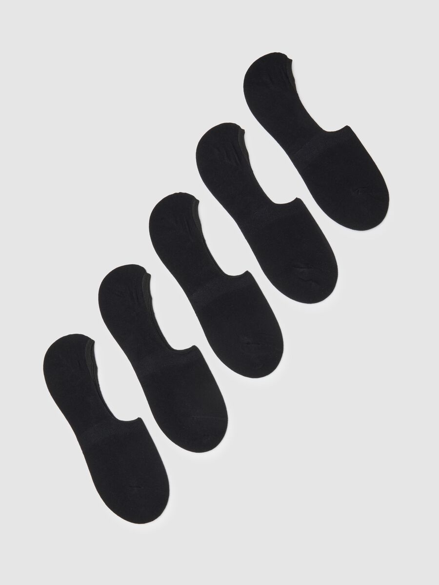 Multipack of Invisible Black Cotton Blend Sports Socks_0