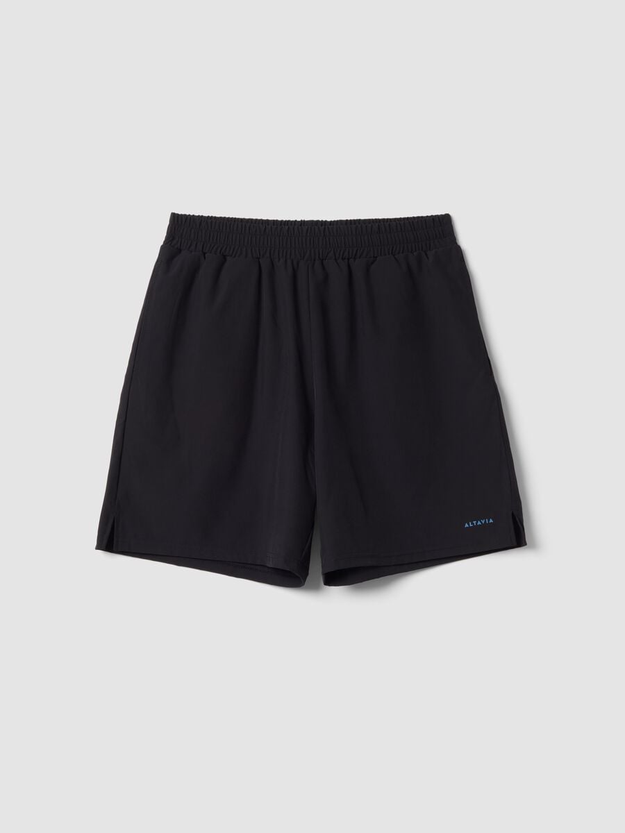 Shorts neri in tessuto elasticizzato easy dry ALTAVIA RUNNING_0