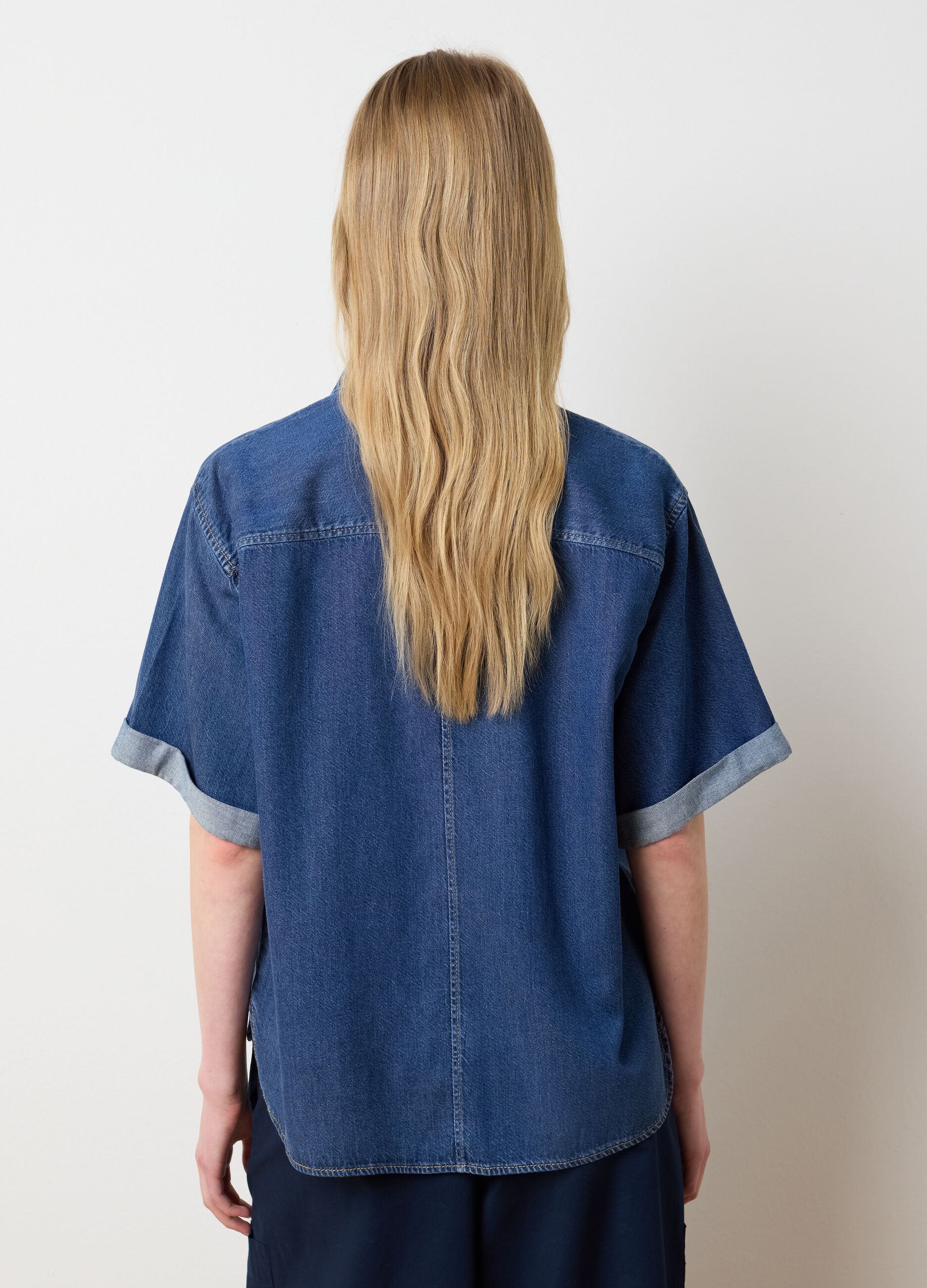 Women's Oversized Blue Denim Shirt