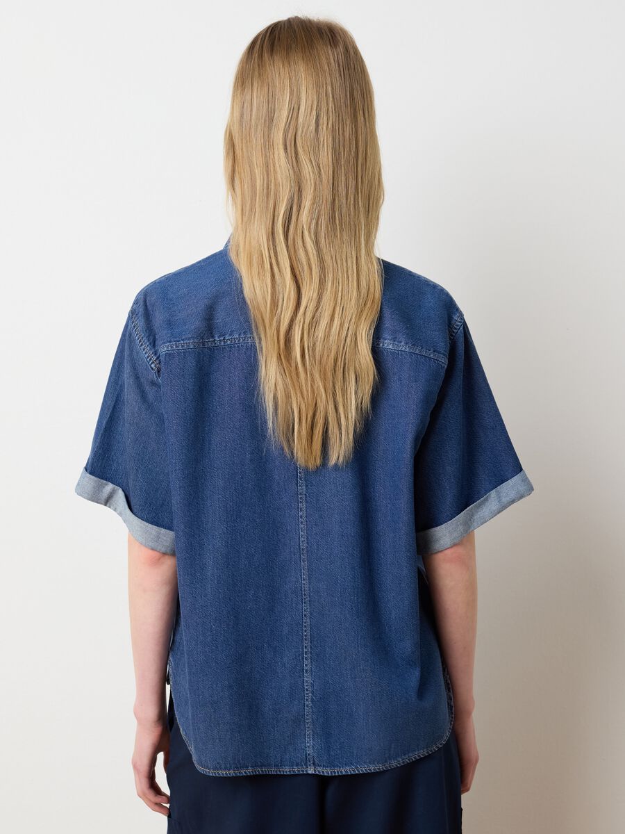 Women's Oversized Blue Denim Shirt_3