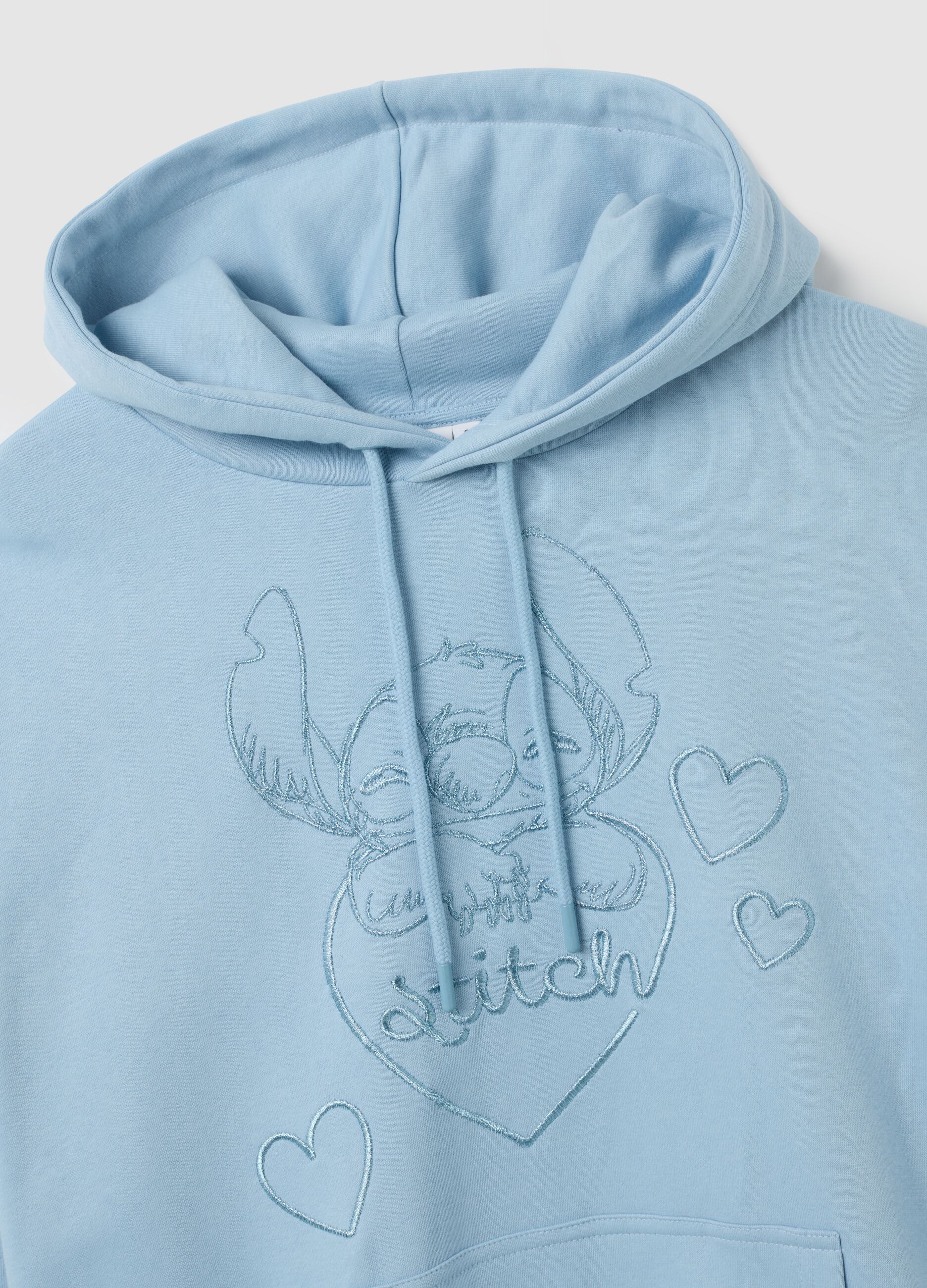 Regular fit blue cotton blend sweatshirt