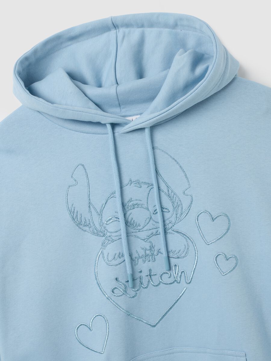 Regular fit blue cotton blend sweatshirt_5