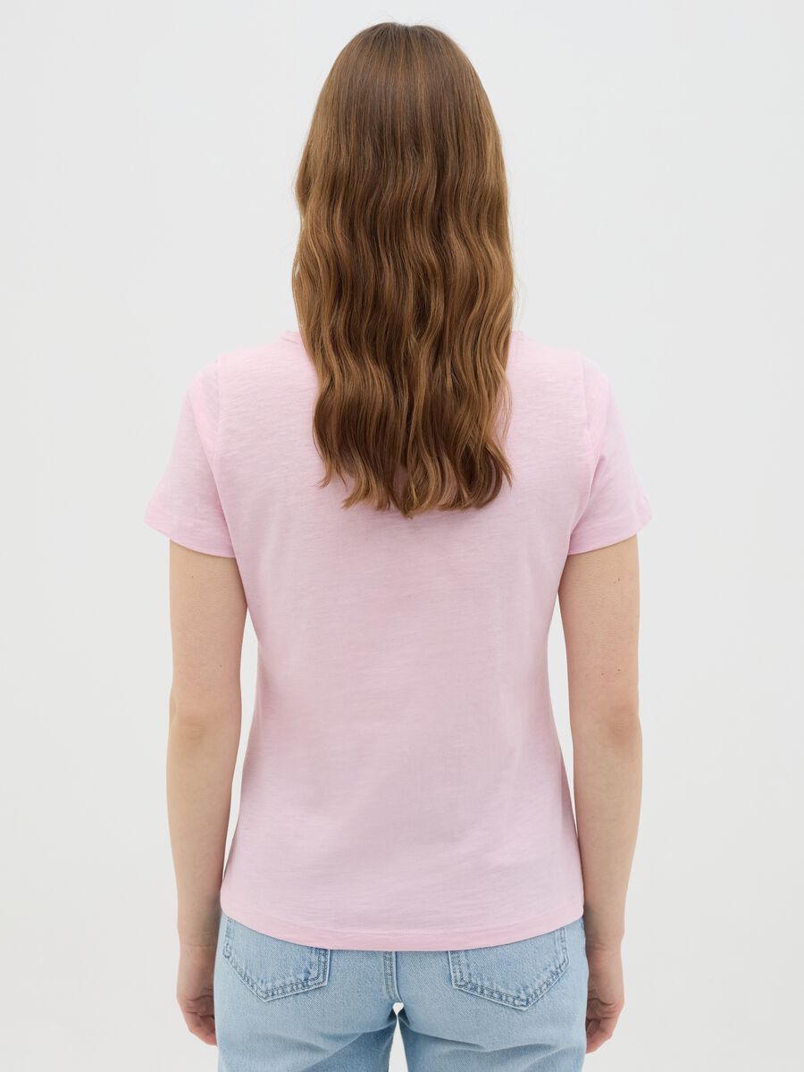 Pink crew neck organic cotton T-shirt by Ovs_3