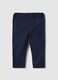 Blue pure cotton cargo trousers for kids regular fit_1
