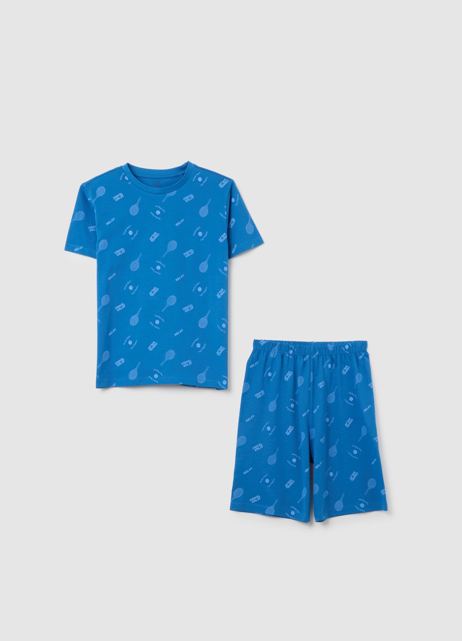 Boys' pure cotton blue regular fit set