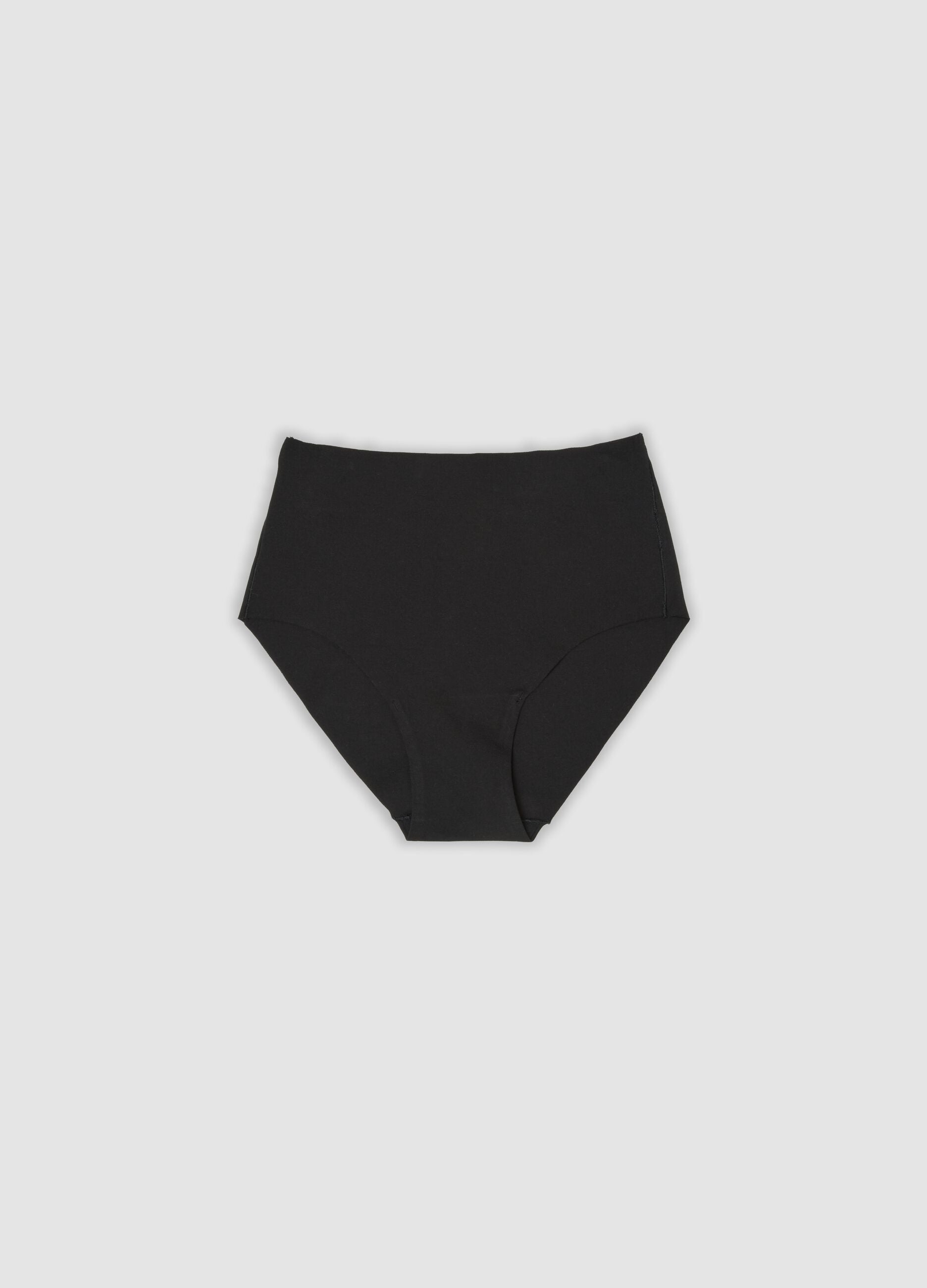 Slip neri a vita alta in cotone organico elasticizzato