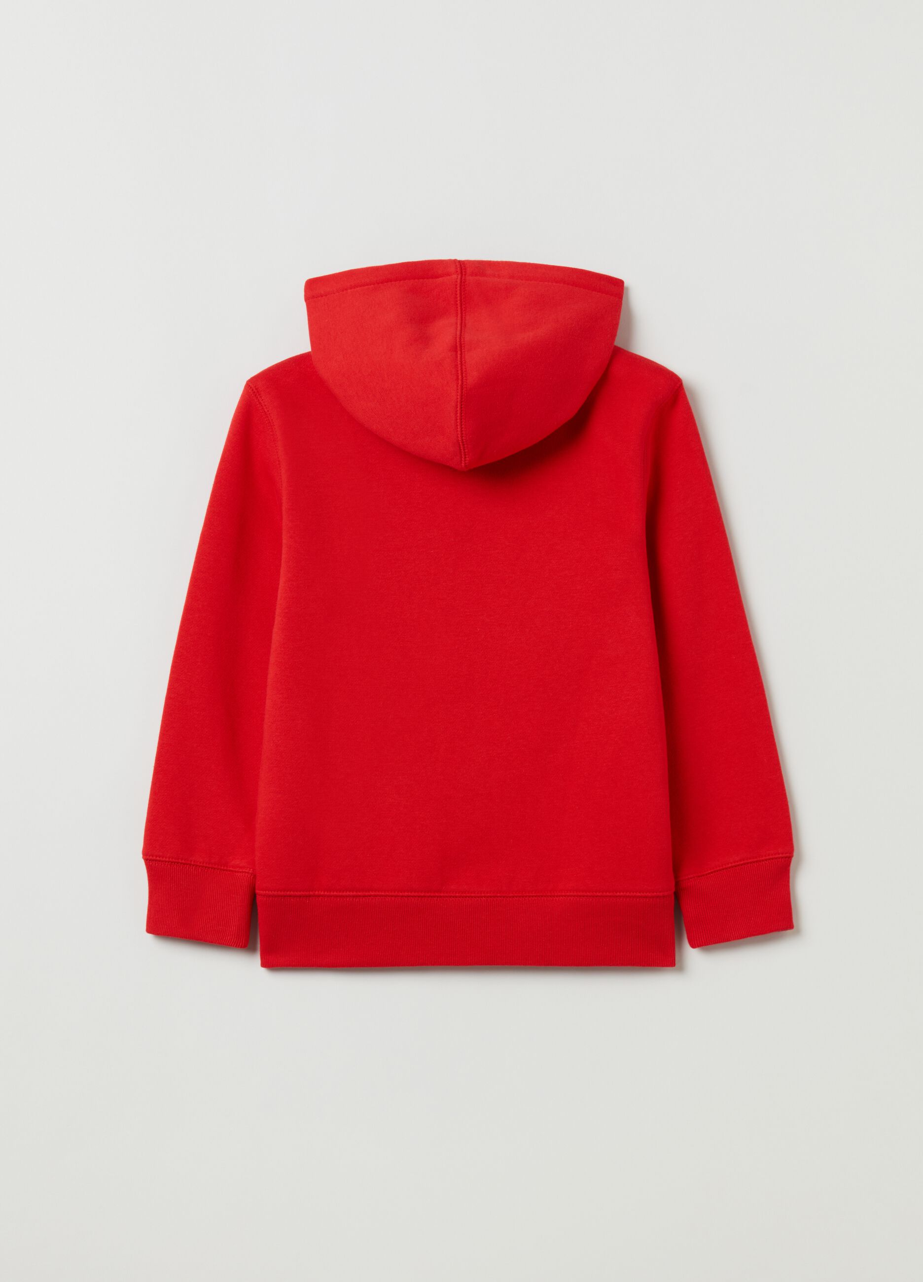 Full-zip fleece sweatshirt with logo embroidery