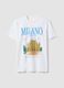 White pure cotton T-shirt with front print, regular fit_4