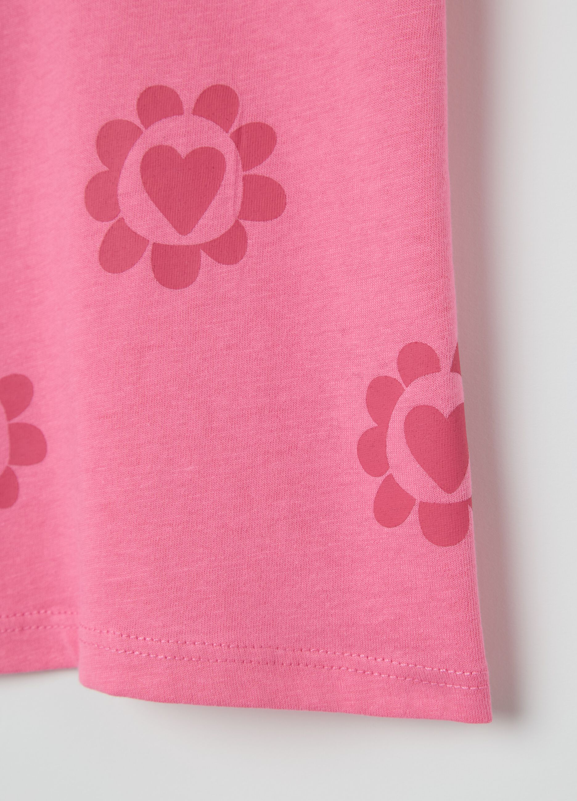 Pink T-shirt in cotton with print