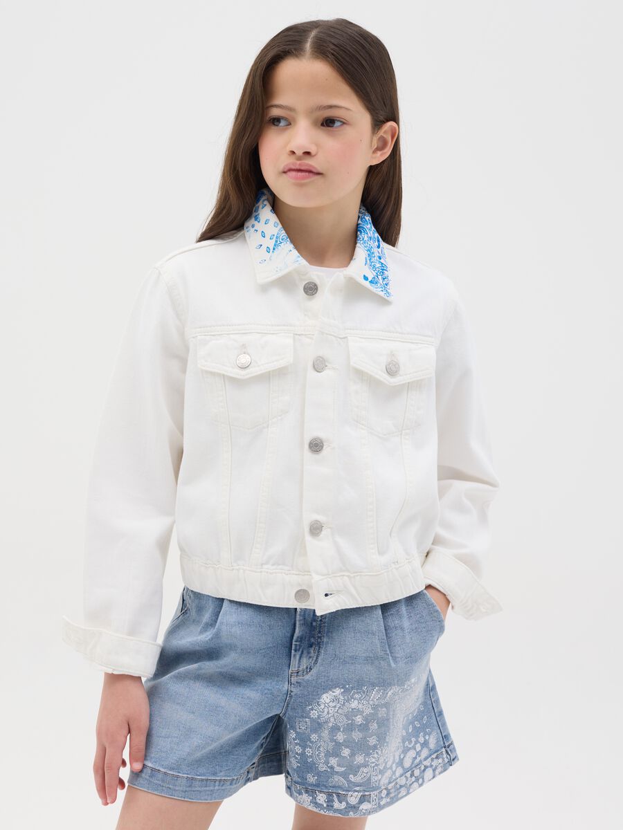 Denim jacket with elasticated hem_0