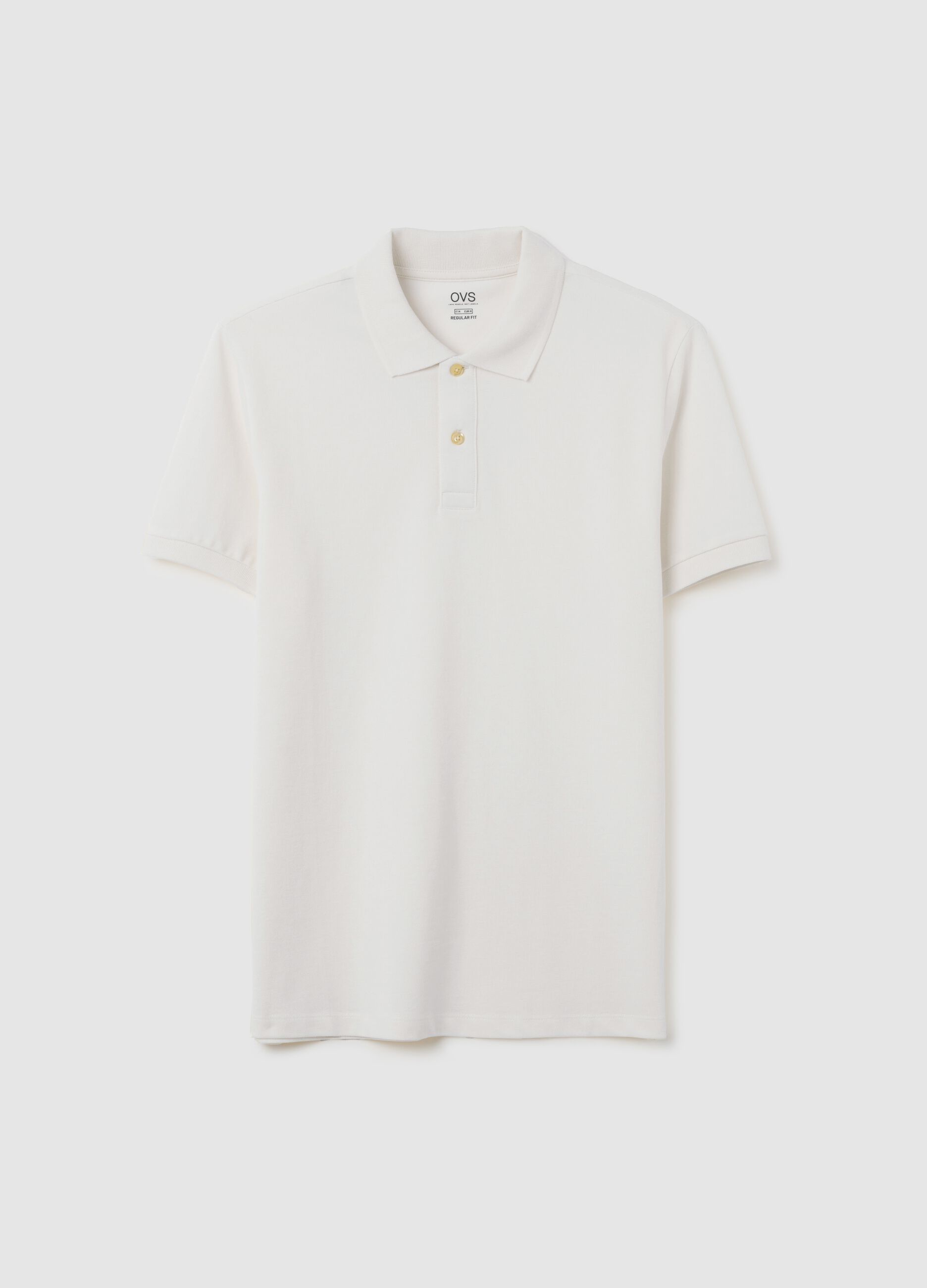 Men's beige pure cotton polo regular fit