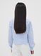 Blue striped pure cotton shirt with hearts for girls_1