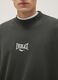 Black cotton blend regular fit sweatshirt with Everlast logo_3