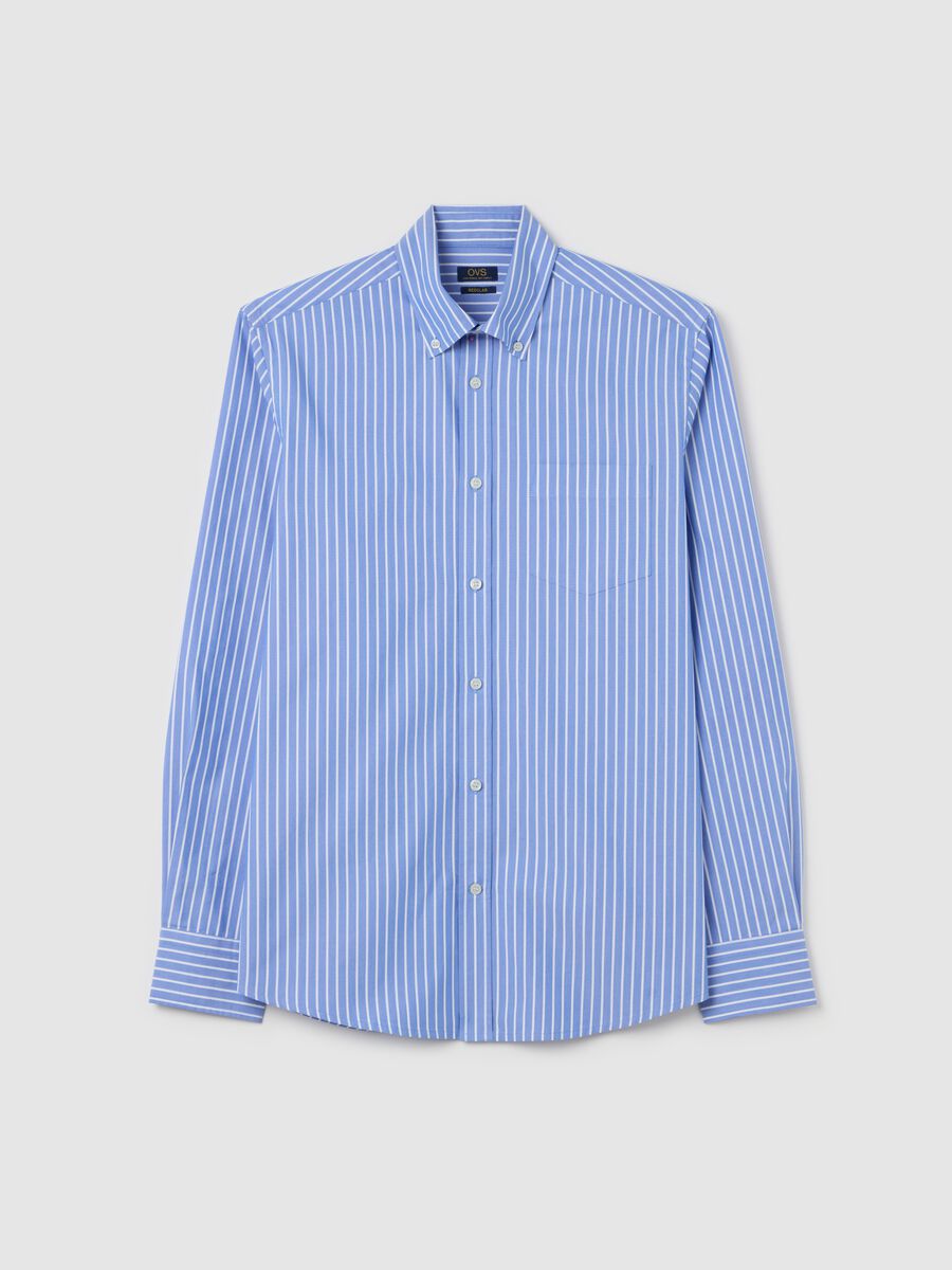 Easy-iron button-down shirt with stripes_4