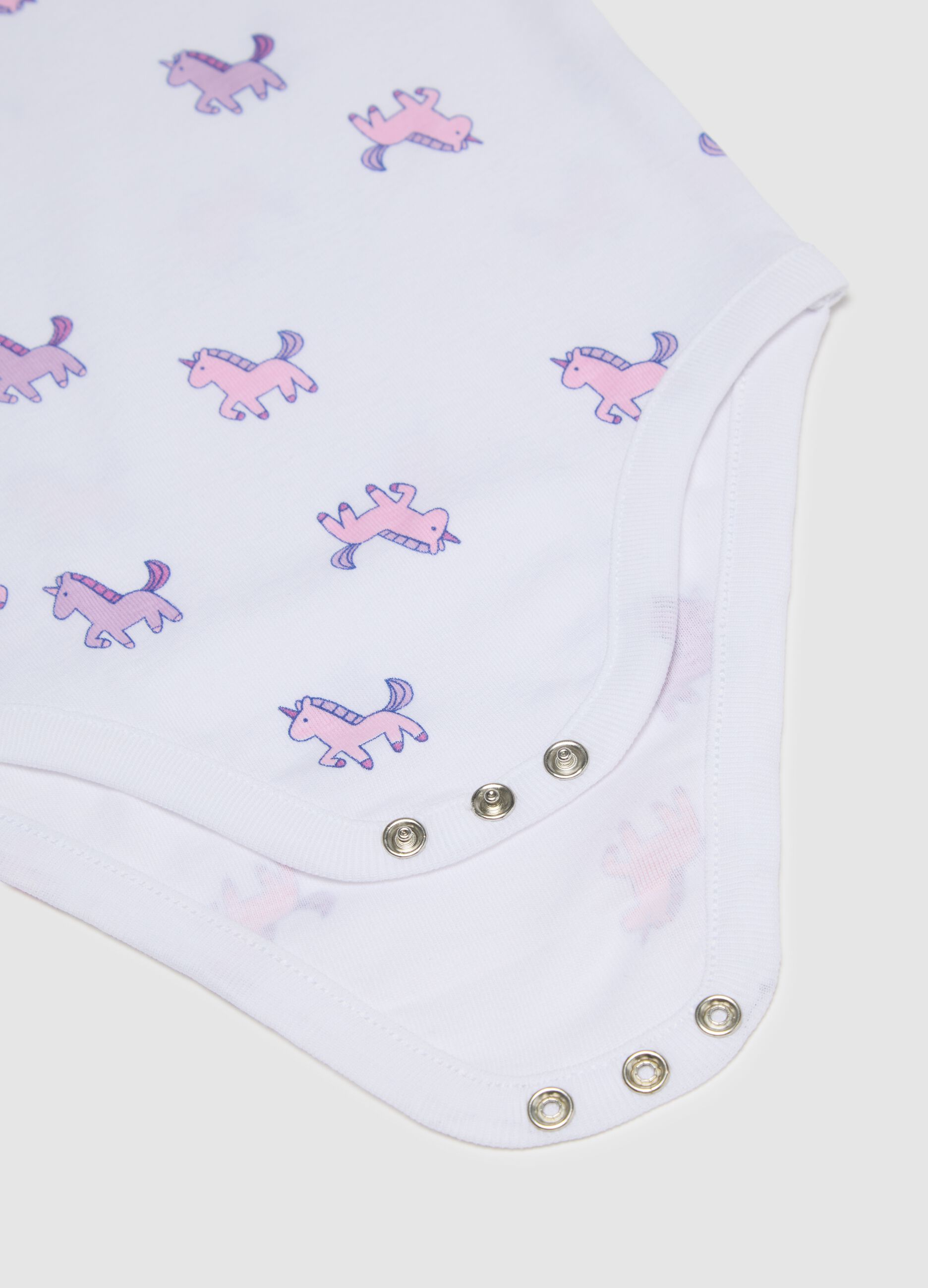 Multicolour baby body in pure cotton with prints