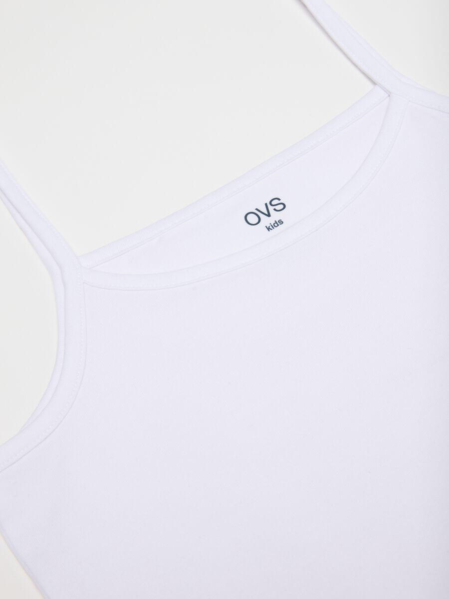 Girl's multicolour tank top twin pack in regular fit cotton blend_3