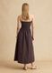 Brown maxi dress in stretch cotton, regular fit, strapless_3