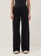 Wide-leg black stretch cotton jogger trousers_1