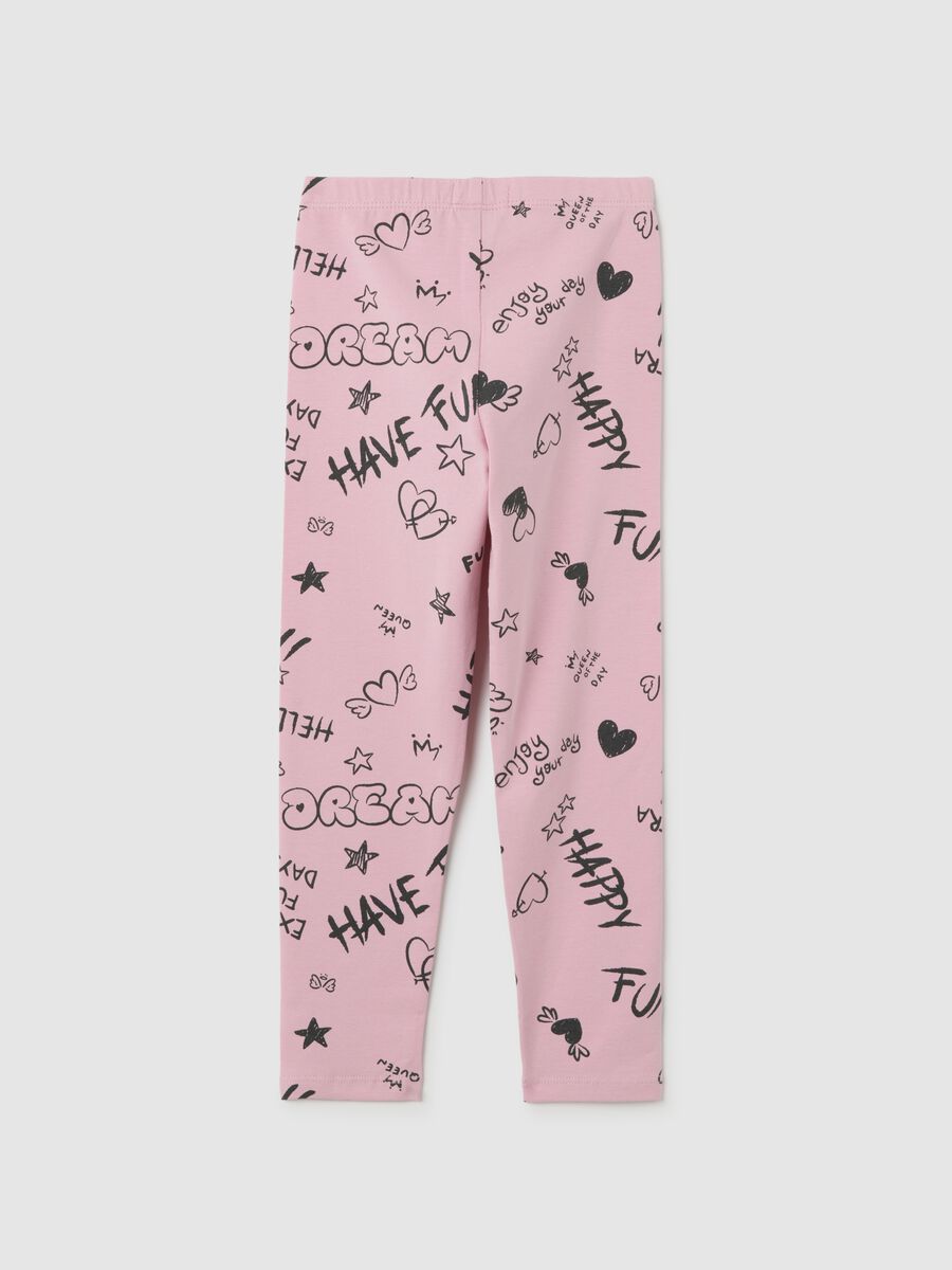 Girls' Pink Stretch Cotton Leggings_1