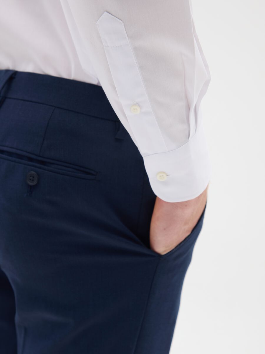 Men's white easy iron cotton blend shirt_3