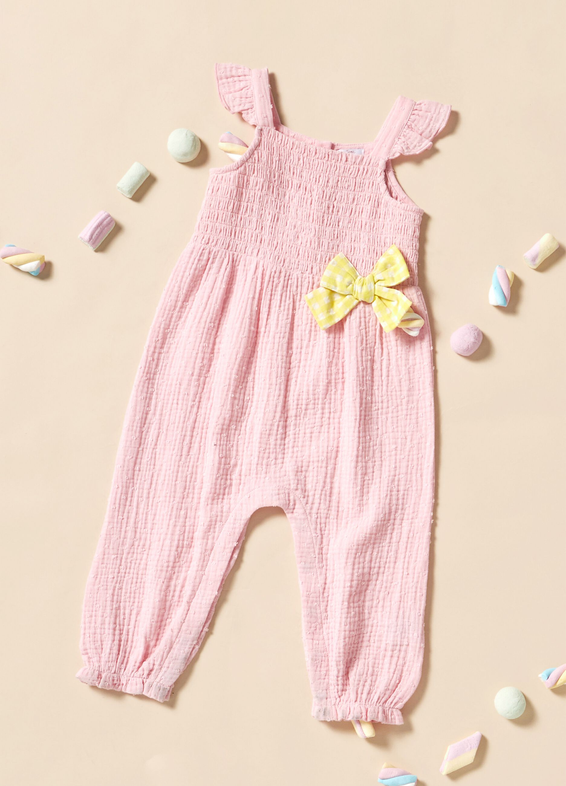 IANA sleeveless onesie in 100% cotton with bow