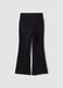Girls&rsquo; black flared stretch-cotton jeggings_1