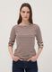 T-shirt multicolor in viscosa elasticizzata a righe slim fit_2