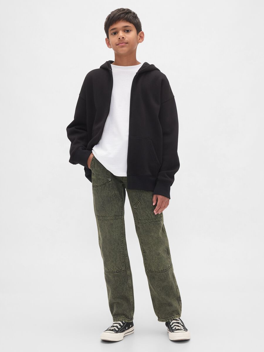 Pantaloni verde in denim per bambino_0