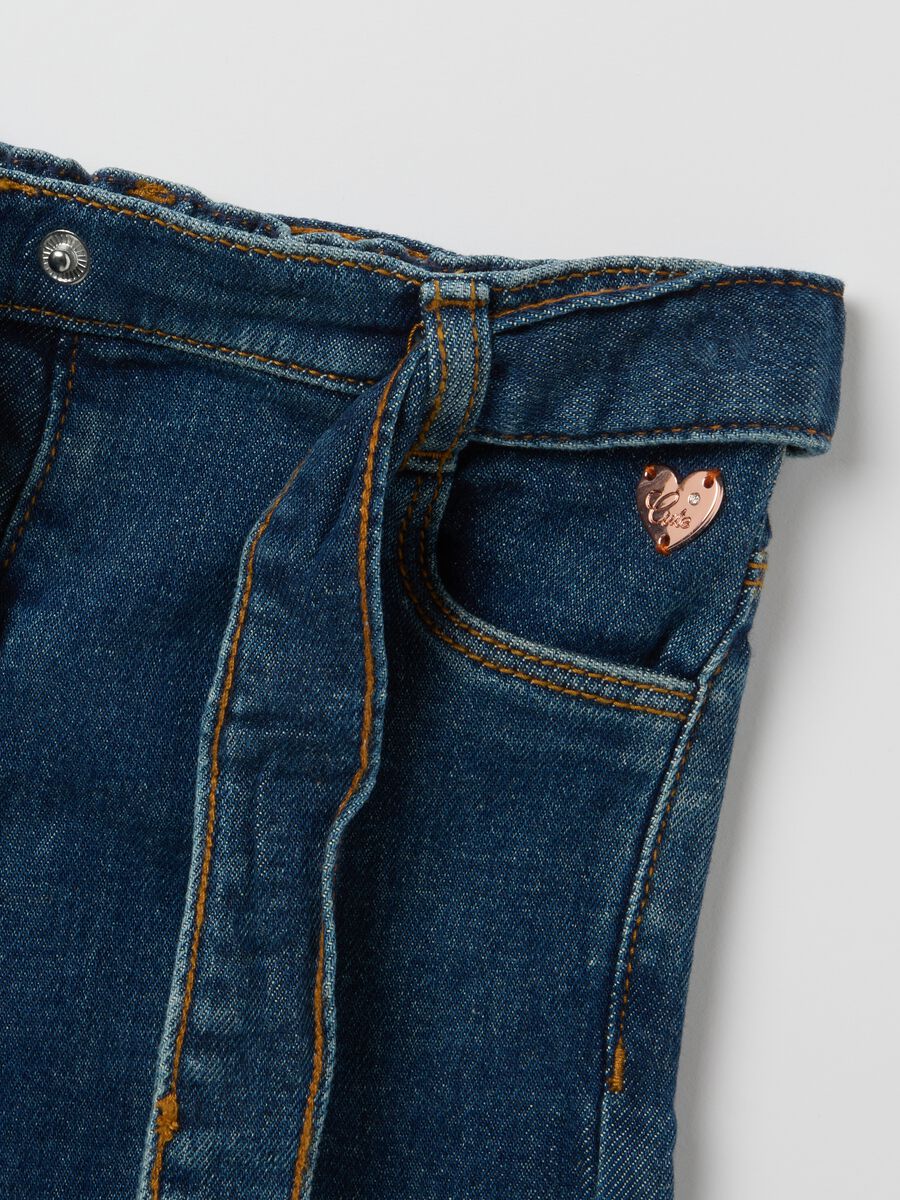 Girls' blue denim wide leg trousers_1