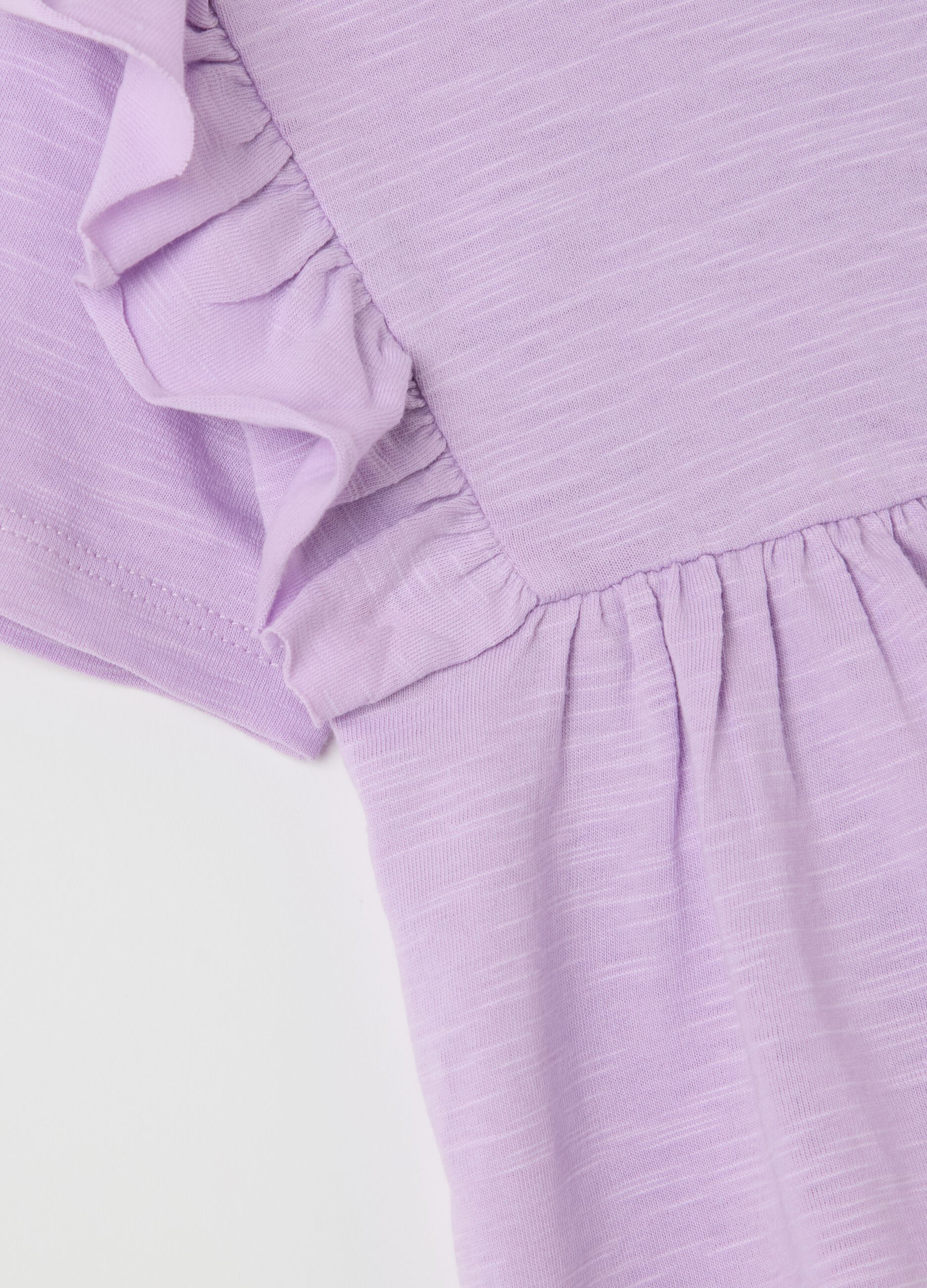 Cotton T-shirt with flounce