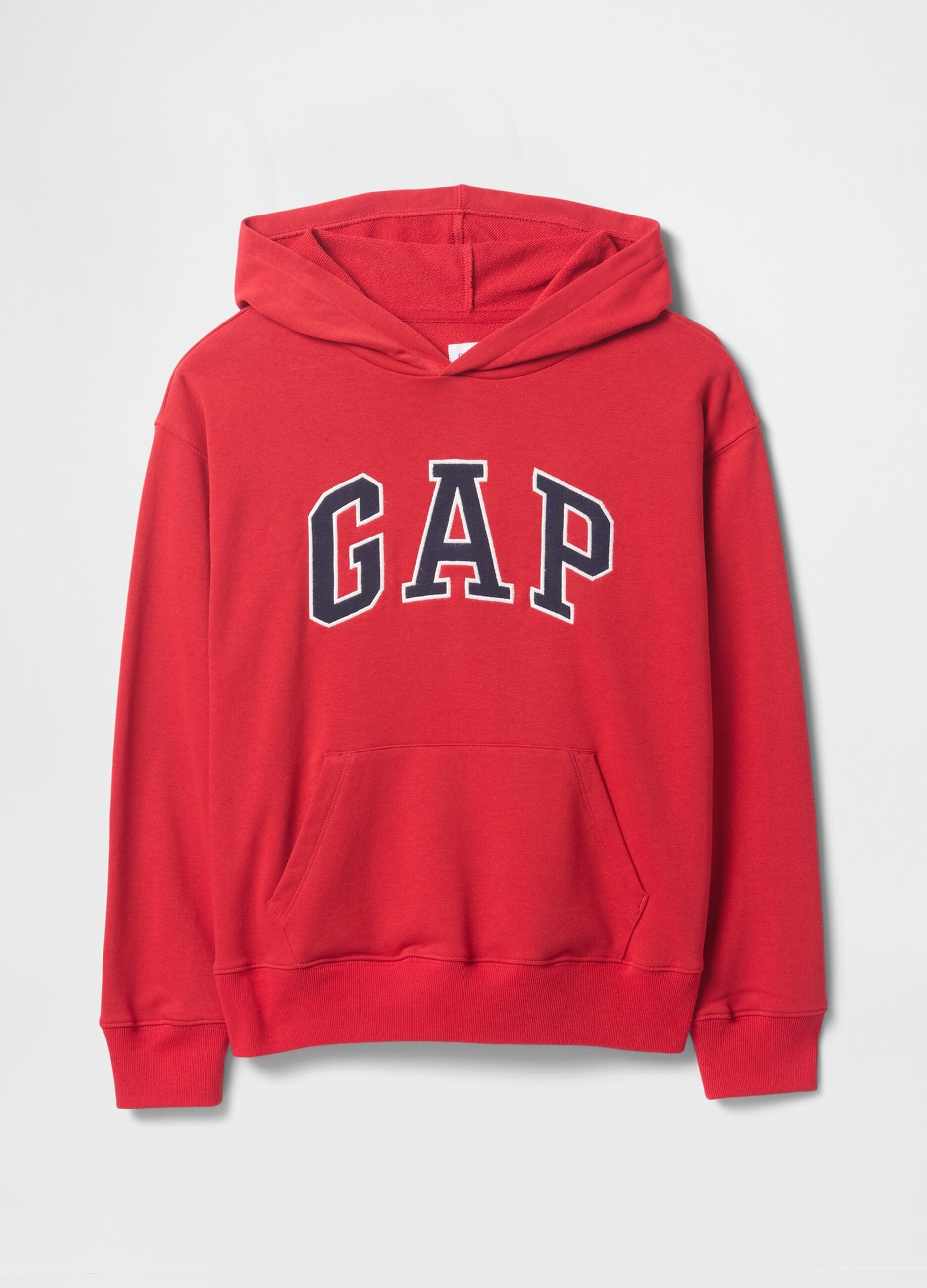 Felpa rossa con cappuccio e logo GAP