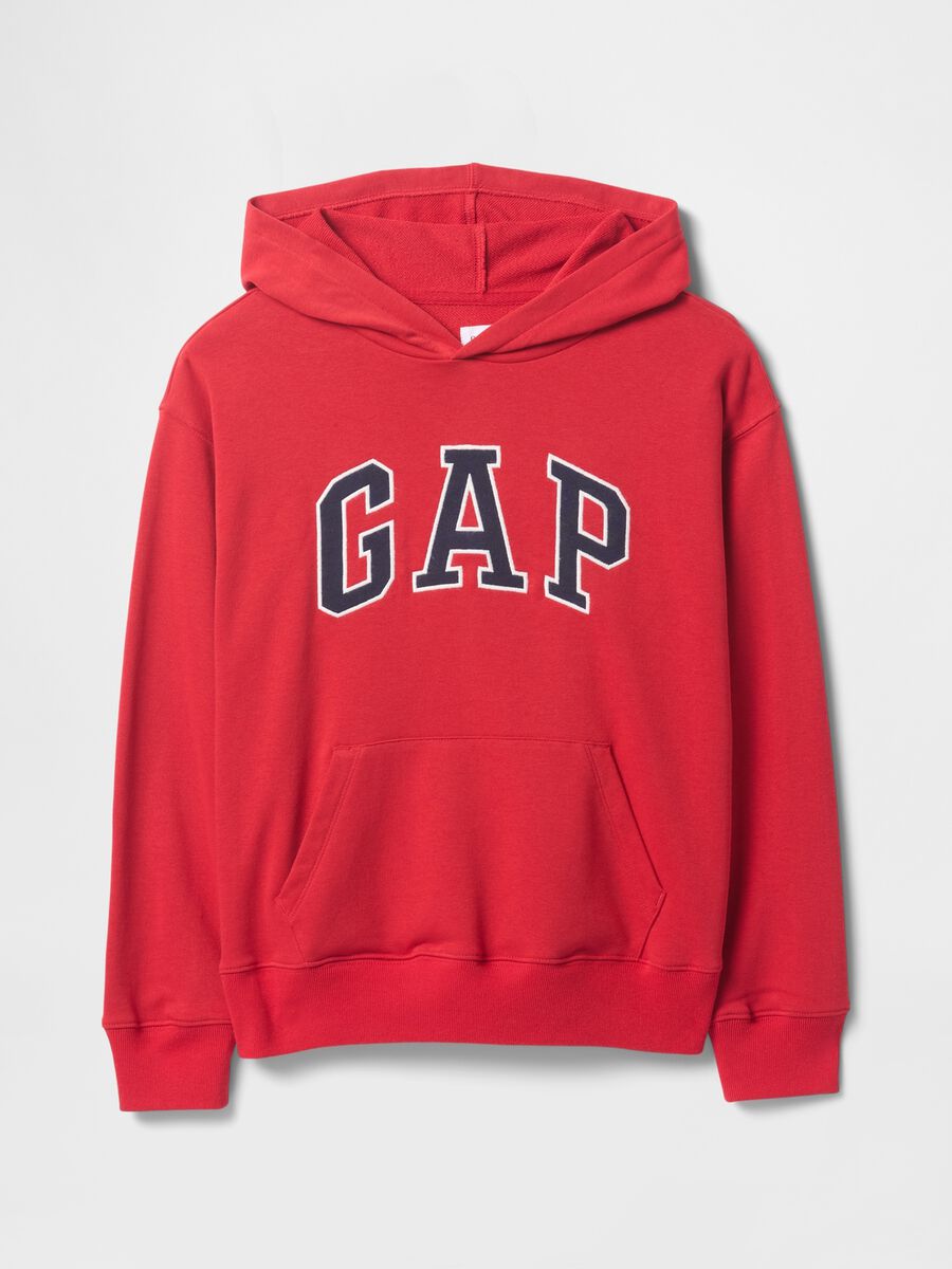 Felpa rossa con cappuccio e logo GAP_4