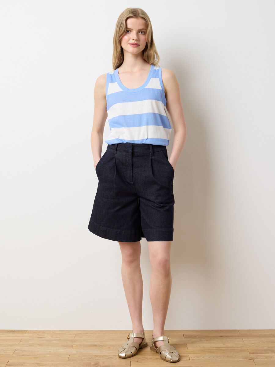Blue and white striped vest LES COPAINS HOUSEBRAND_2