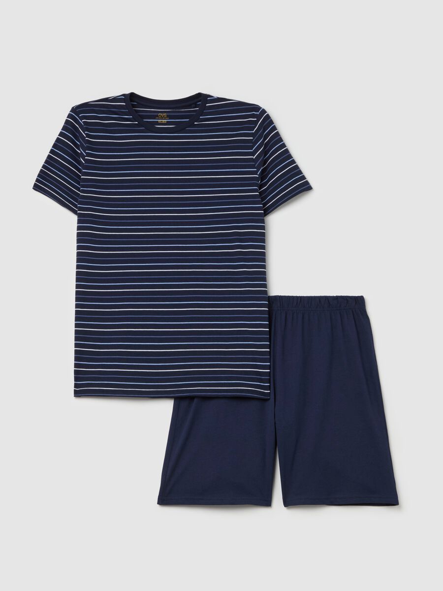 Short cotton pyjamas with striped pattern_4