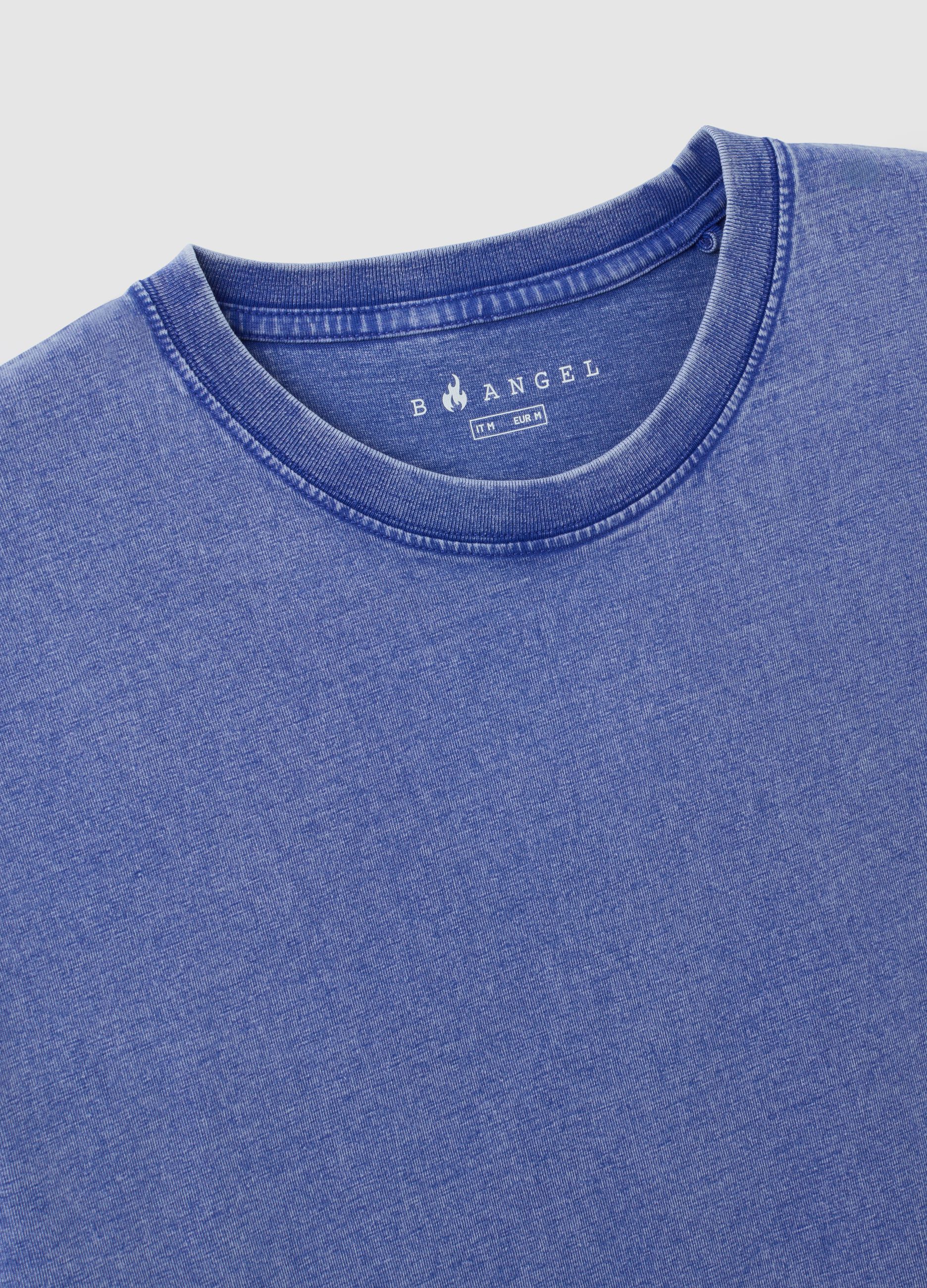 Pure cotton blue T-shirt regular fit