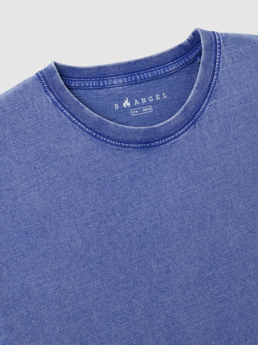 Pure cotton blue T-shirt regular fit_1