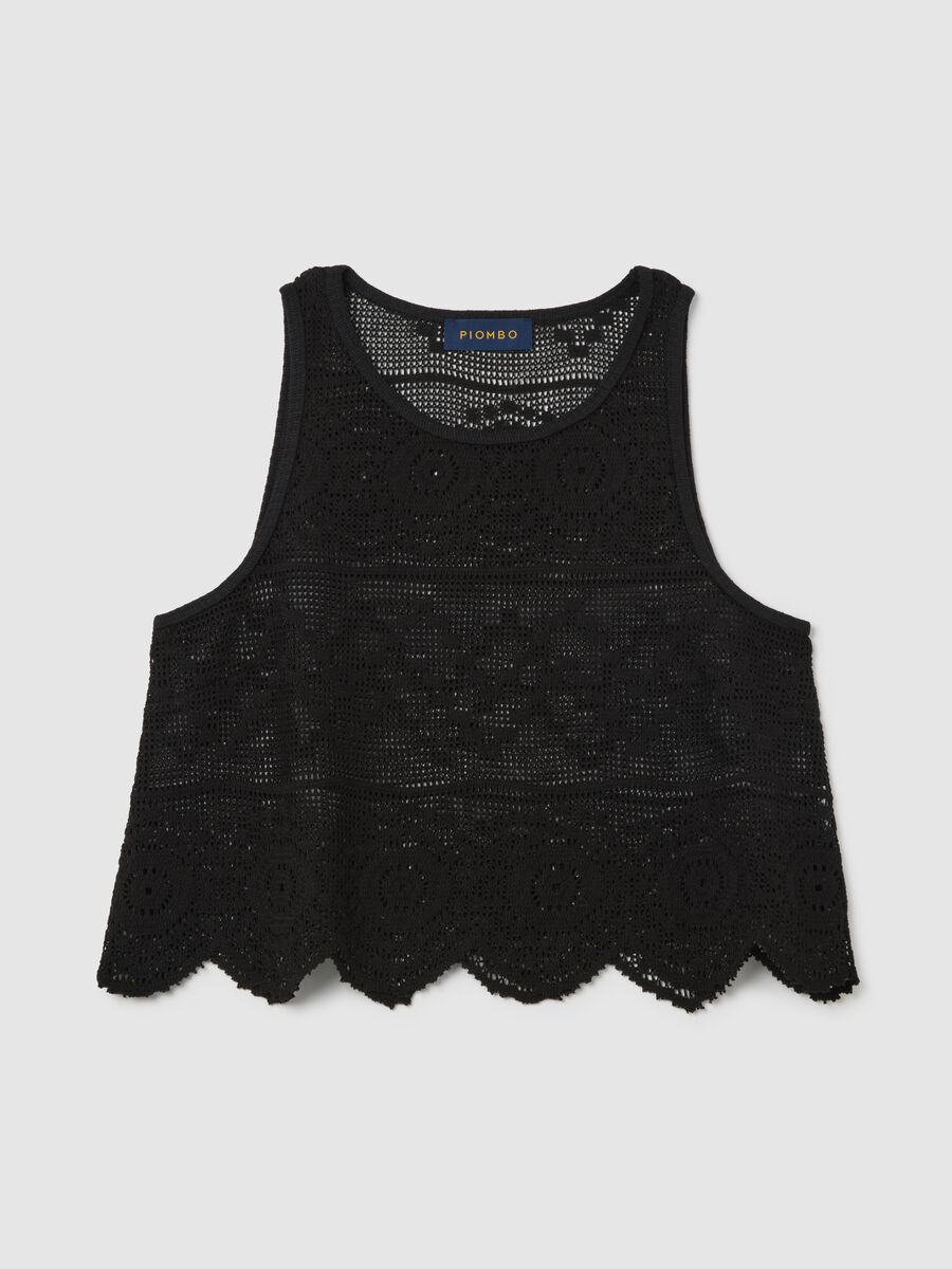Black Crochet Vest Piombo_4