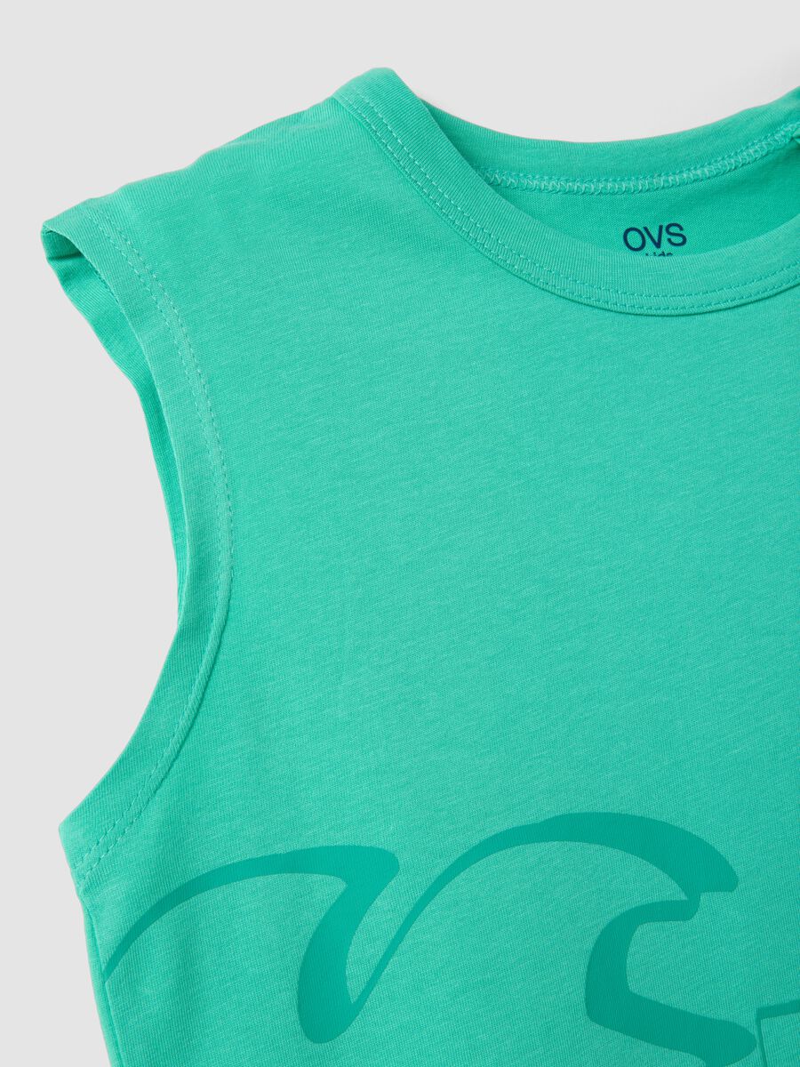 Green organic cotton vest top_2