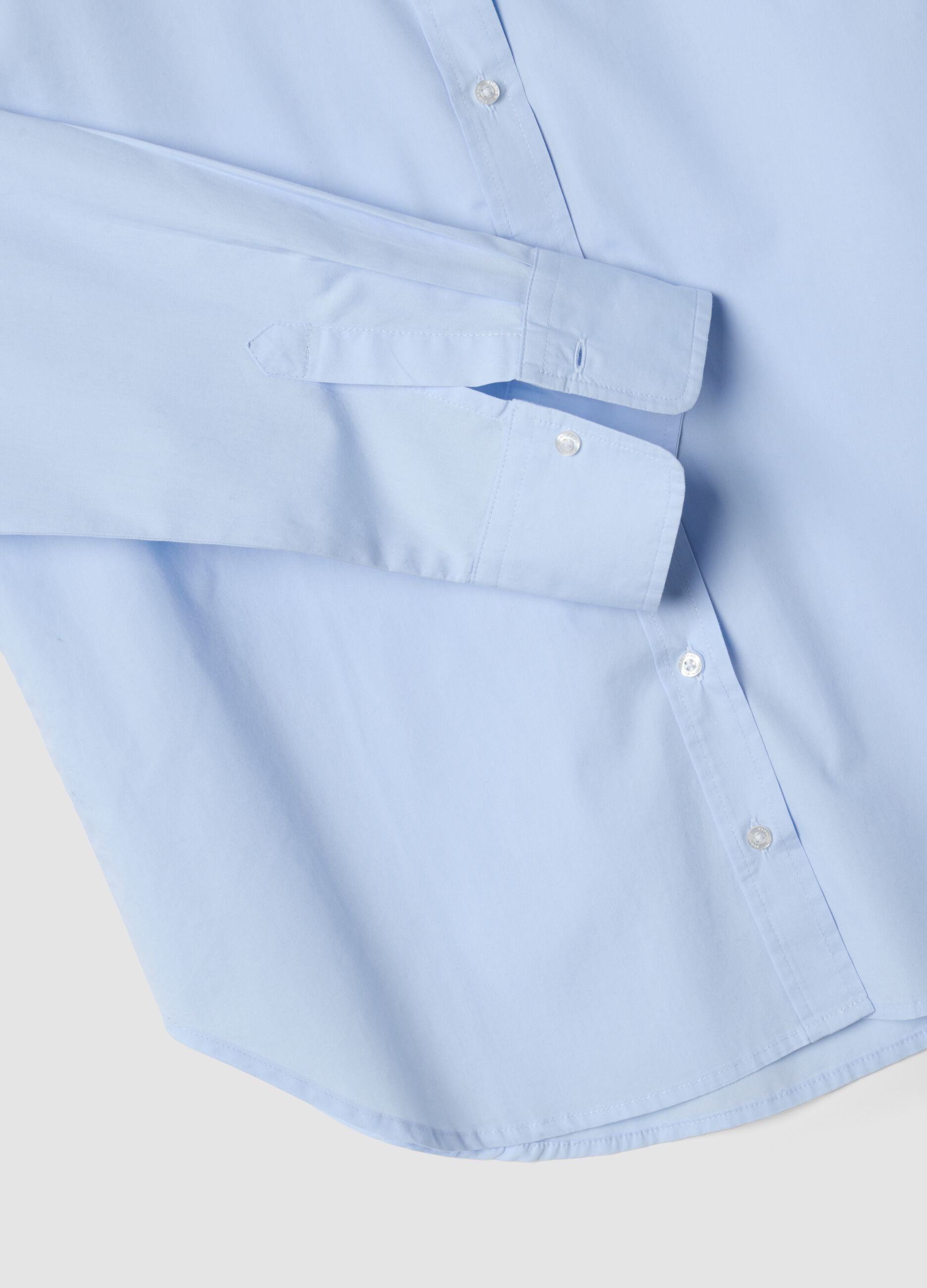 Light blue pure cotton poplin shirt with classic collar, regular fit