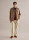 White pure linen trousers with regular fit_0