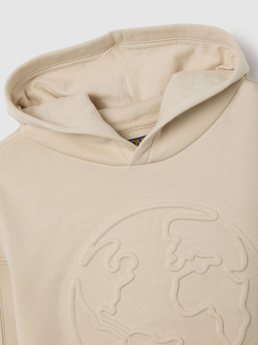 Beige hooded sweatshirt for kids_2