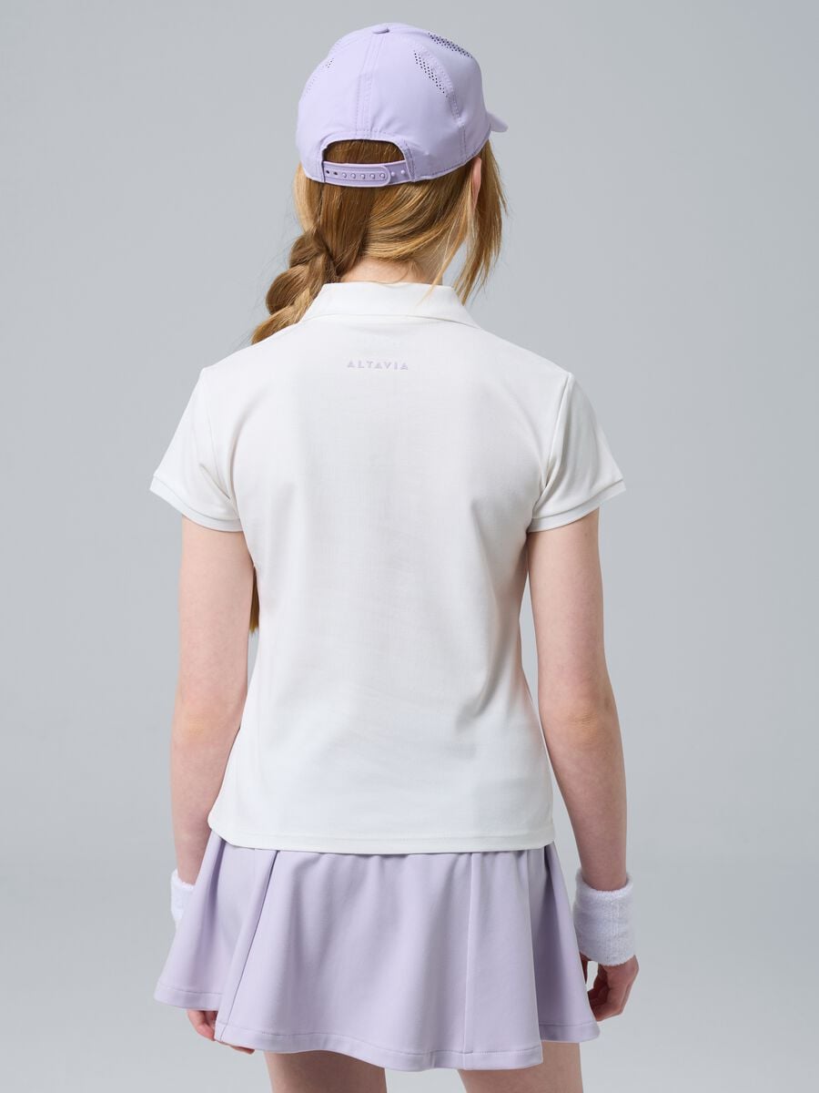 Polo sportiva bianca in cotone elasticizzato ALTAVIA COURT_2