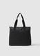 Shopper nera con tasche_0