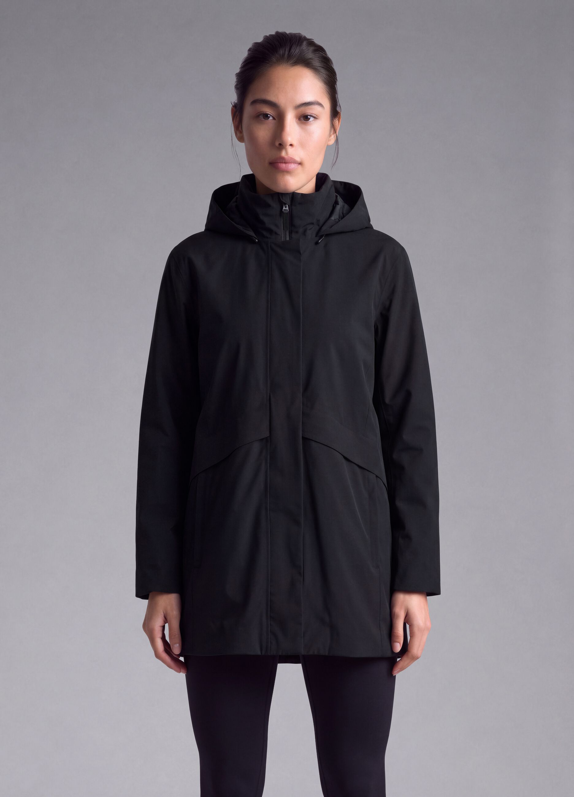 Blue hooded jacket with zip, regular fit