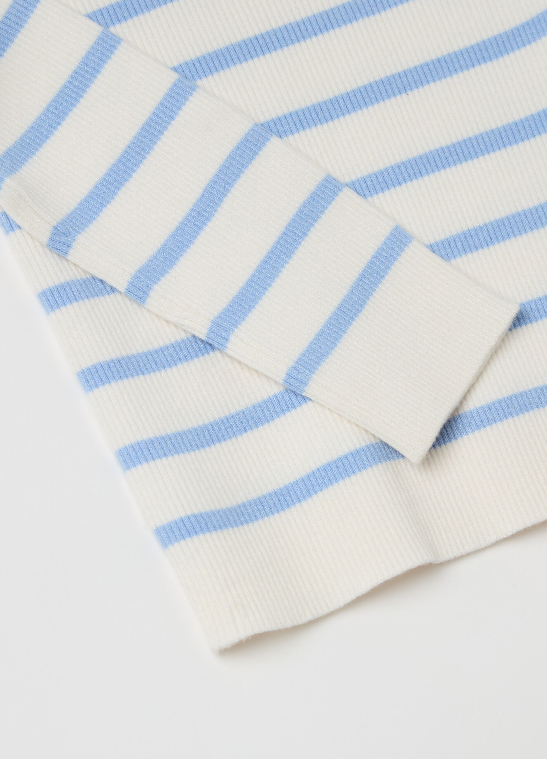 Maglia a righe mock neck